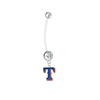 Texas Rangers Style 2 Pregnancy Maternity Clear Belly Button Navel Ring - Pick Your Color
