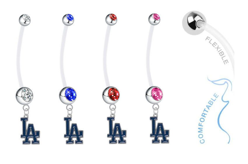 Los Angeles Dodgers Pregnancy Maternity Belly Button Navel Ring - Pick Your Color