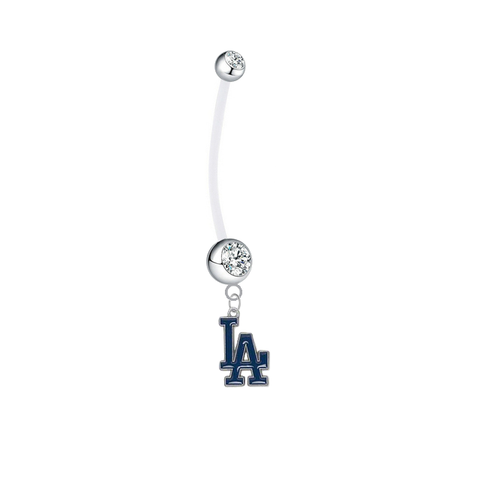 Los Angeles Dodgers Pregnancy Maternity Clear Belly Button Navel Ring - Pick Your Color