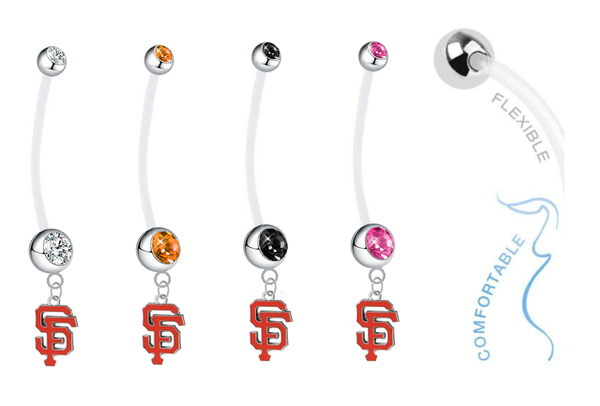 San Francisco Giants Pregnancy Maternity Belly Button Navel Ring - Pick Your Color