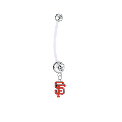 San Francisco Giants Pregnancy Clear Maternity Belly Button Navel Ring - Pick Your Color