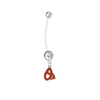 Baltimore Orioles Pregnancy Maternity Clear Belly Button Navel Ring - Pick Your Color