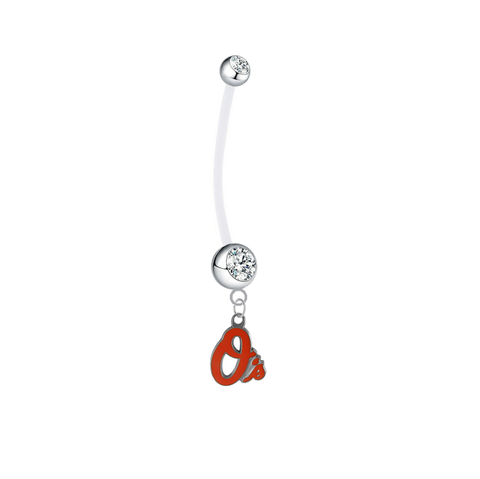 Baltimore Orioles Boy/Girl Clear Pregnancy Maternity Belly Button Navel Ring