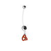 Baltimore Orioles Pregnancy Maternity Black Belly Button Navel Ring - Pick Your Color