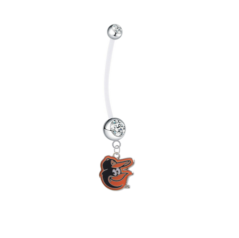 Baltimore Orioles Mascot Pregnancy Maternity Clear Belly Button Navel Ring - Pick Your Color