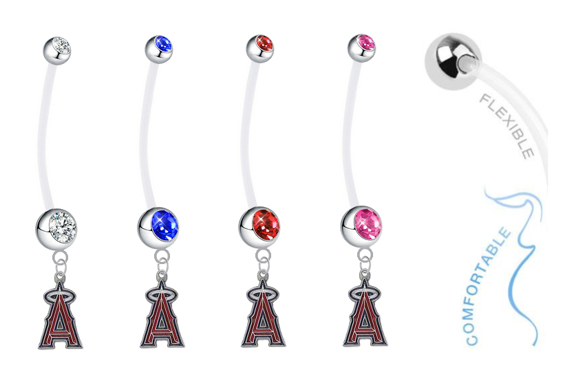 Los Angeles Angels Pregnancy Maternity Belly Button Navel Ring - Pick Your Color