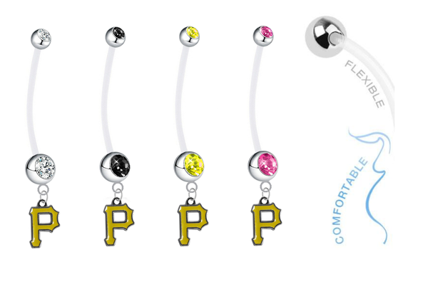 Pittsburgh Pirates Pregnancy Maternity Belly Button Navel Ring - Pick Your Color