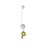 Pittsburgh Pirates Pregnancy Maternity Clear Belly Button Navel Ring - Pick Your Color