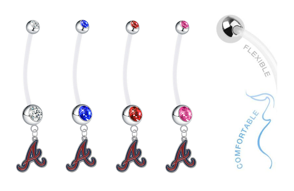 Atlanta Braves Pregnancy Maternity Belly Button Navel Ring - Pick Your Color