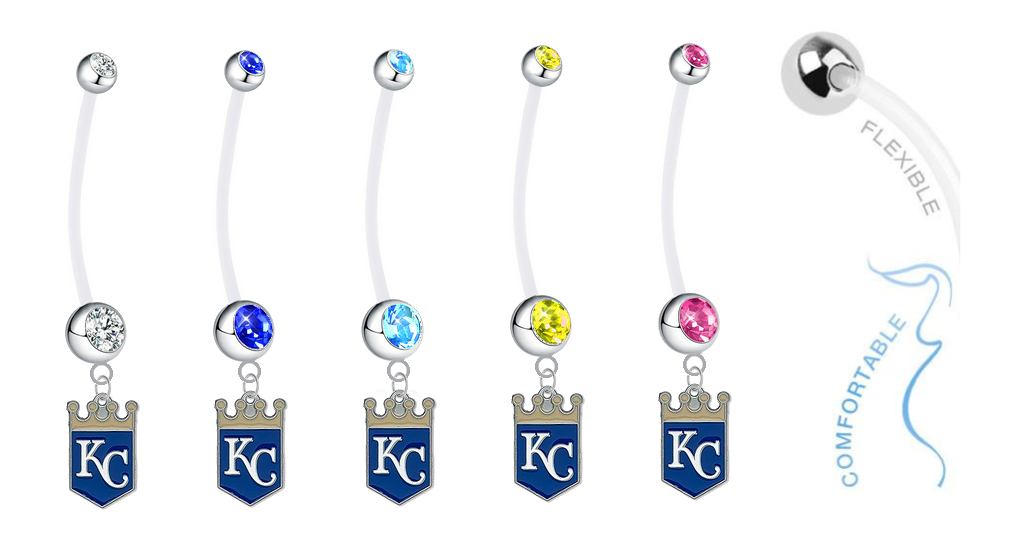 Kansas City Royals Pregnancy Maternity Belly Button Navel Ring - Pick Your Color