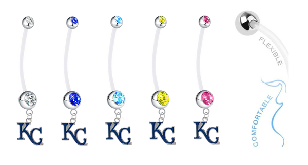 Kansas City Royals Style 2 Pregnancy Maternity Belly Button Navel Ring - Pick Your Color