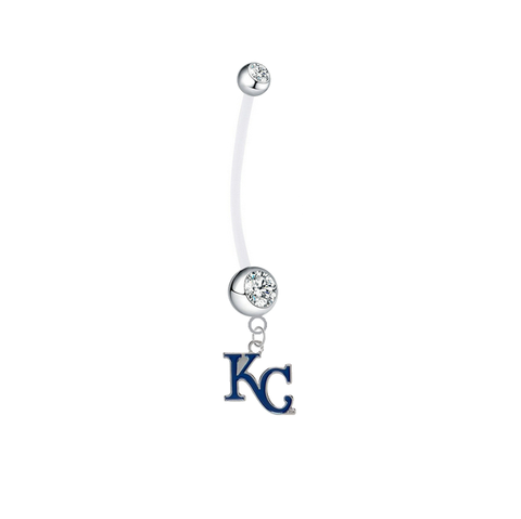 Kansas City Royals Style 2 Pregnancy Maternity Clear Belly Button Navel Ring - Pick Your Color