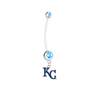 Kansas City Royals Style 2 Pregnancy Maternity Light Blue Belly Button Navel Ring - Pick Your Color