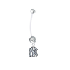 New York Yankees Pregnancy Maternity Clear Belly Button Navel Ring - Pick Your Color