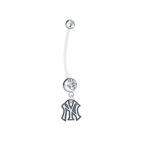 New York Yankees Boy/Girl Clear Pregnancy Maternity Belly Button Navel Ring