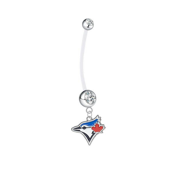 Toronto Blue Jays Pregnancy Maternity Clear Belly Button Navel Ring - Pick Your Color