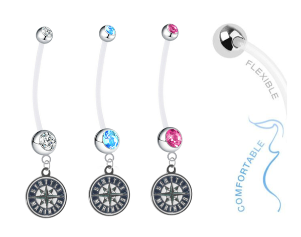 Seattle Mariners Boy/Girl Pregnancy Maternity Belly Button Navel Ring