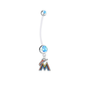 Miami Marlins Boy/Girl Light Blue Pregnancy Maternity Belly Button Navel Ring