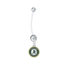 Oakland Athletics Boy/Girl Clear Pregnancy Maternity Belly Button Navel Ring