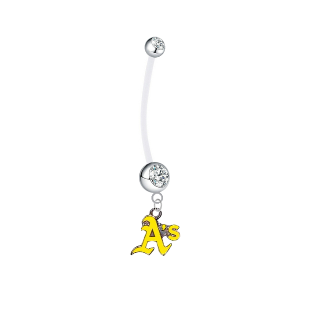 Oakland Athletics Style 2 Boy/Girl Clear Pregnancy Maternity Belly Button Navel Ring