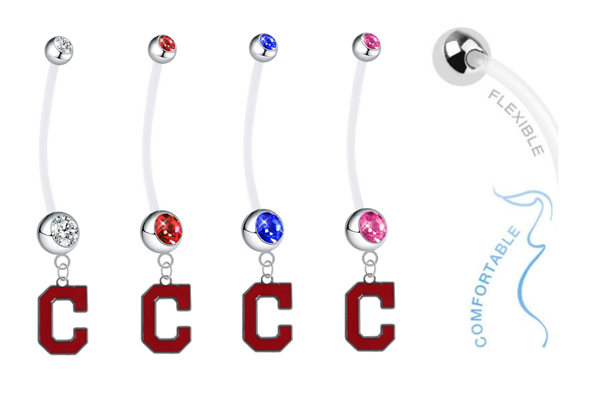 Cleveland Indians Pregnancy Maternity Belly Button Navel Ring - Pick Your Color