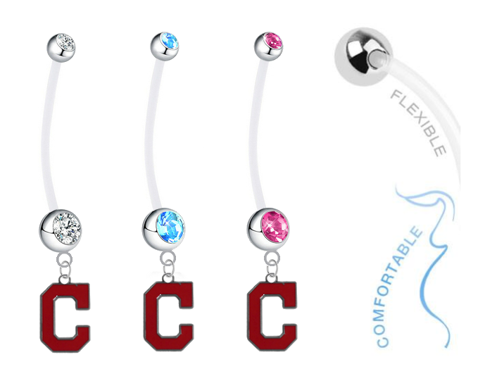 Cleveland Indians C Logo Boy/Girl Pregnancy Maternity Belly Button Navel Ring