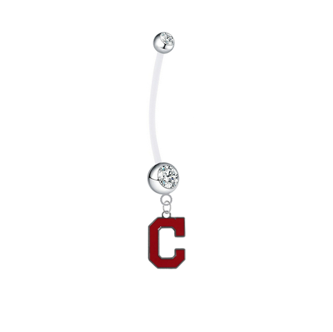 Cleveland Indians Pregnancy Maternity Clear Belly Button Navel Ring - Pick Your Color