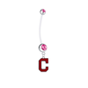 Cleveland Indians C Logo Pregnancy Maternity Pink Belly Button Navel Ring - Pick Your Color