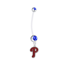 Philadelphia Phillies Pregnancy Maternity Belly Blue Button Navel Ring - Pick Your Color