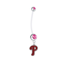 Philadelphia Phillies Pregnancy Maternity Pink Belly Button Navel Ring - Pick Your Color