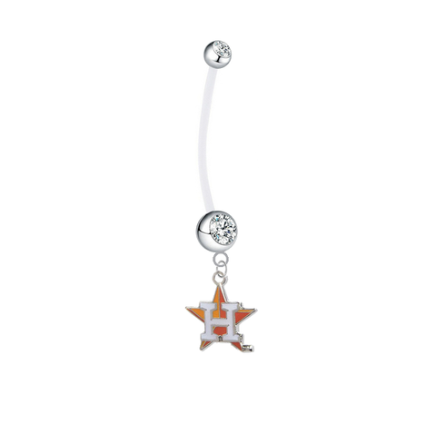 Houston Astros Style 2 Boy/Girl Clear Pregnancy Maternity Belly Button Navel Ring