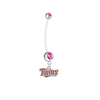 Minnesota Twins Pregnancy Maternity Pink Belly Button Navel Ring - Pick Your Color