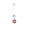 Minnesota Twins Style 2 Pregnancy Maternity Light Blue Belly Button Navel Ring - Pick Your Color