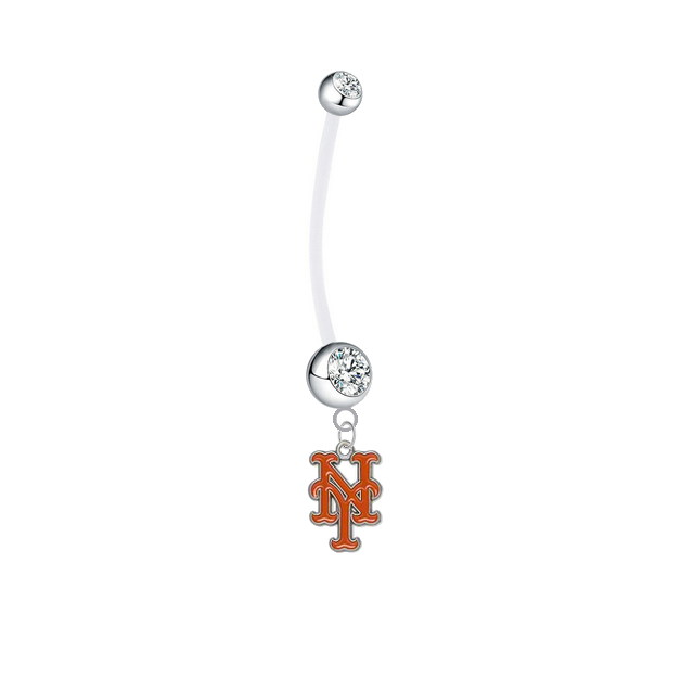 New York Mets Boy/Girl Clear Pregnancy Maternity Belly Button Navel Ring