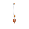 New York Mets Pregnancy Orange Maternity Belly Button Navel Ring - Pick Your Color
