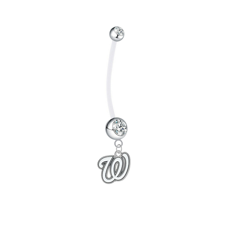 Washington Nationals Pregnancy Maternity Clear Belly Button Navel Ring - Pick Your Color