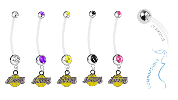 Los Angeles Lakers Pregnancy Maternity Belly Button Navel Ring - Pick Your Color