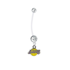 Los Angeles Lakers Pregnancy Maternity Clear Belly Button Navel Ring - Pick Your Color