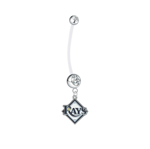 Tampa Bay Rays Pregnancy Maternity Clear Belly Button Navel Ring - Pick Your Color