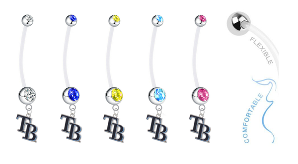 Tampa Bay Rays Style 2 Pregnancy Maternity Belly Button Navel Ring - Pick Your Color