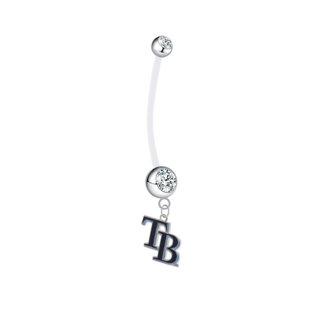 Tampa Bay Rays Style 2 Pregnancy Maternity Clear Belly Button Navel Ring - Pick Your Color