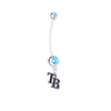 Tampa Bay Rays Style 2 Pregnancy Maternity Light Blue Belly Button Navel Ring - Pick Your Color