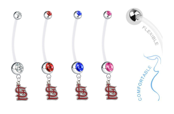 St Louis Cardinals Style 2 Pregnancy Maternity Belly Button Navel Ring - Pick Your Color