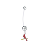 St Louis Cardinals Style 3 Boy/Girl Clear Pregnancy Maternity Belly Button Navel Ring