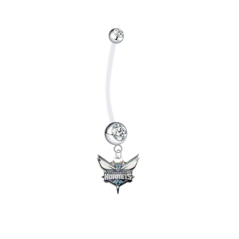 Charlotte Hornets Boy/Girl Pregnancy CLear Maternity Belly Button Navel Ring