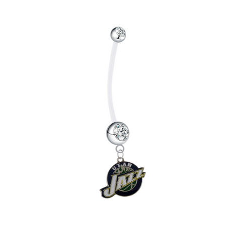 Utah Jazz Pregnancy Maternity Clear Belly Button Navel Ring - Pick Your Color