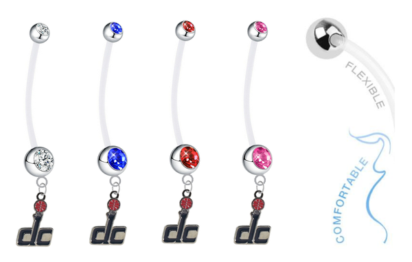 Washington Wizards Style 2 Pregnancy Maternity Belly Button Navel Ring - Pick Your Color