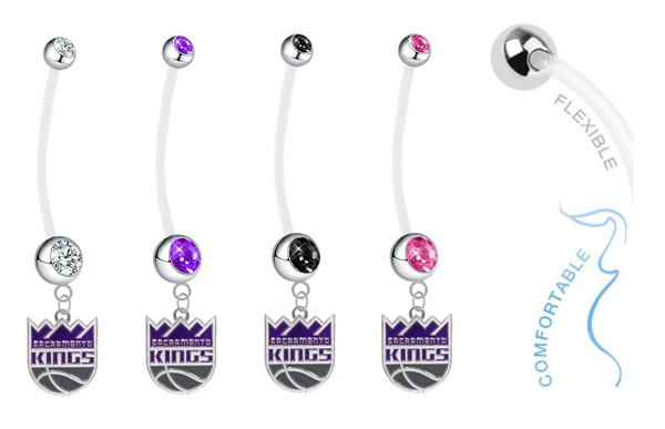Sacramento Kings Pregnancy Maternity Belly Button Navel Ring - Pick Your Color
