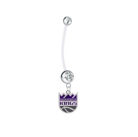 Sacramento Kings Pregnancy Maternity Clear Belly Button Navel Ring - Pick Your Color