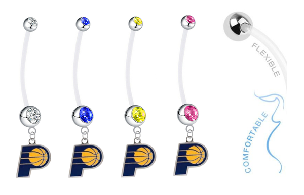 Indiana Pacers Pregnancy Maternity Belly Button Navel Ring - Pick Your Color